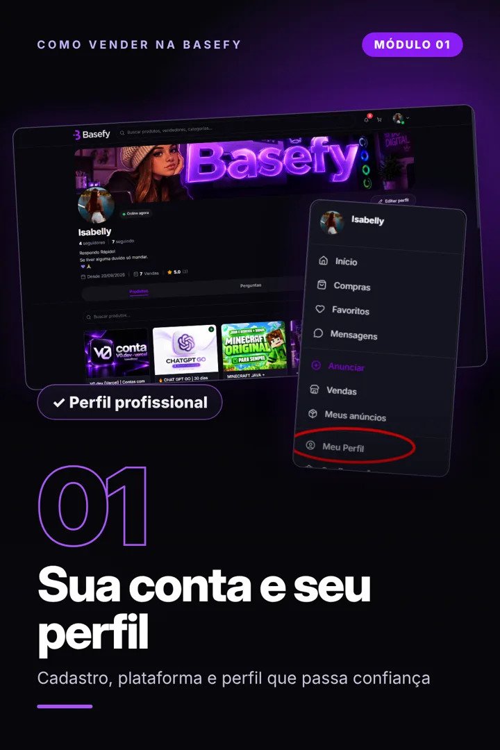 Capa do módulo 01 – Sua conta e seu perfil