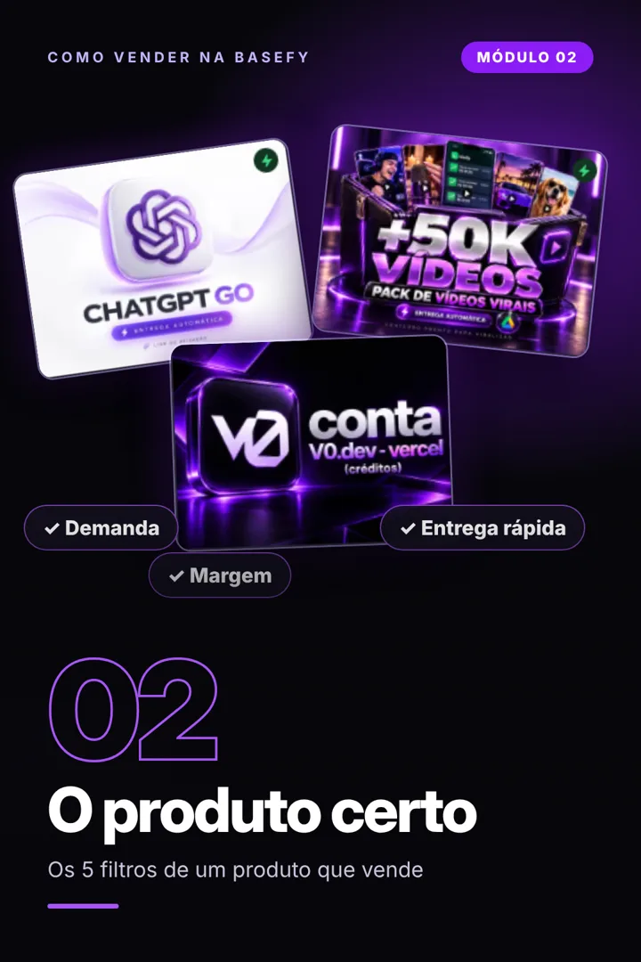 Capa do módulo 02 – O produto certo
